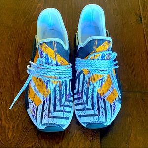 Multi-Patterned, Gold, White and Black Comfortable Sneakers